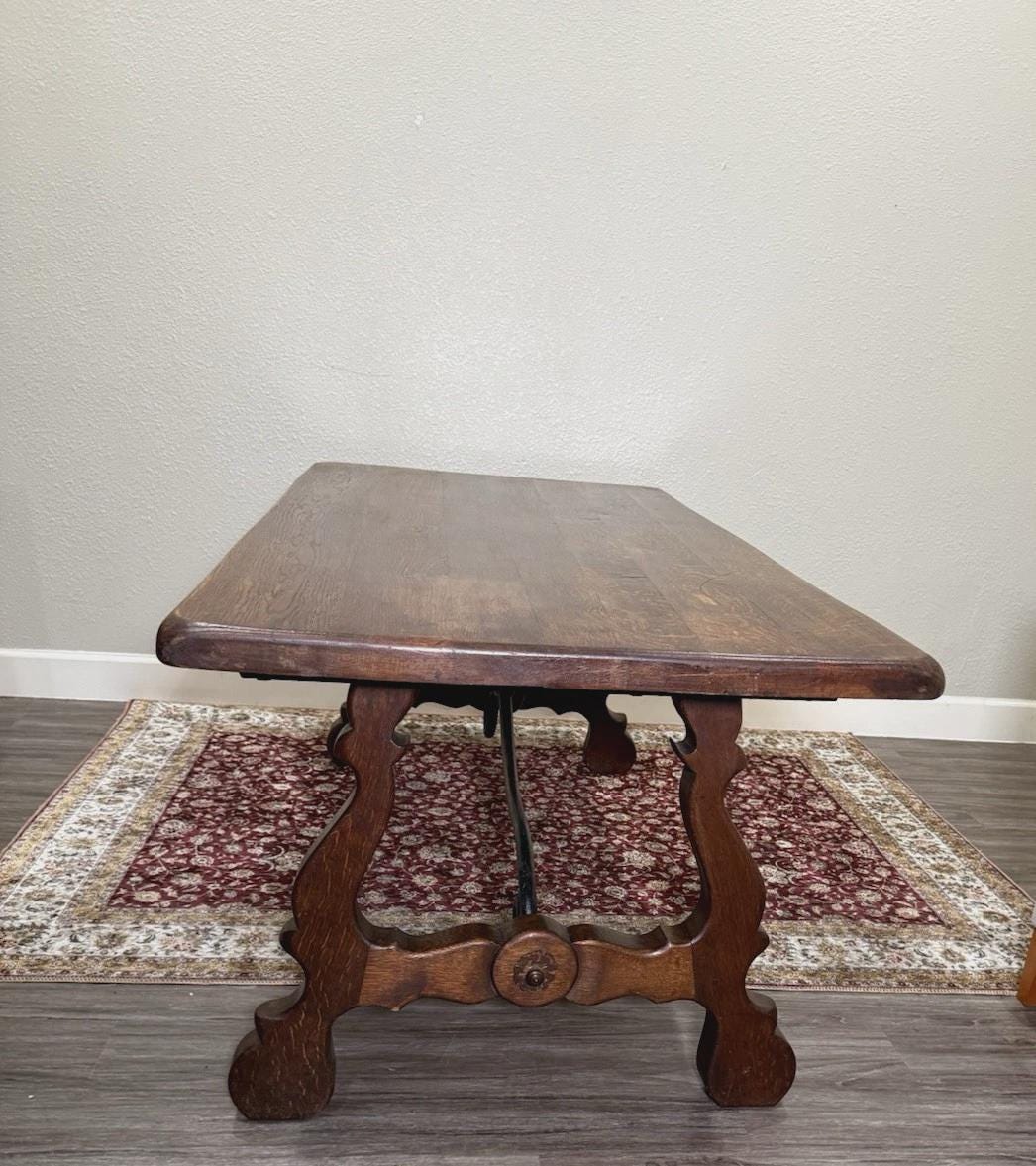 French Antique Renaissance Oak Dining Table | Spanish Style
