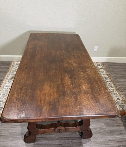 French Antique Renaissance Oak Dining Table | Spanish Style
