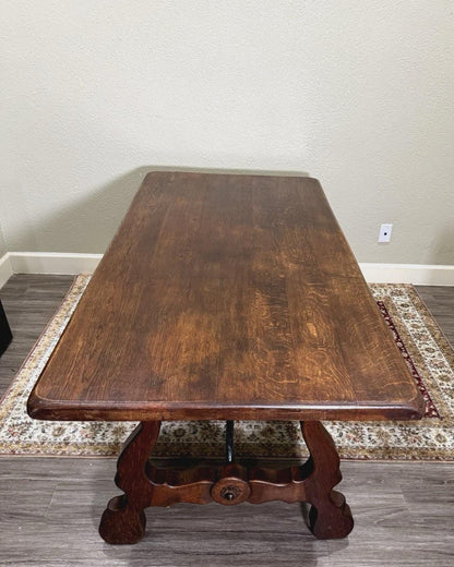 French Antique Renaissance Oak Dining Table | Spanish Style