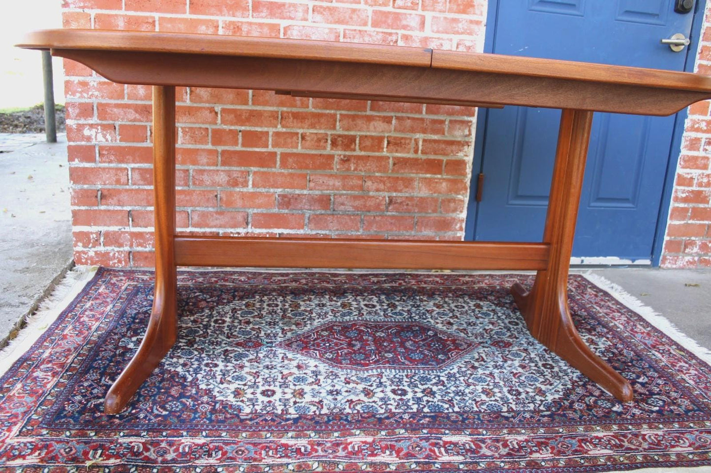 Mid Century McIntosh Teak Butterfly Leaf Dining Table | Oval Draw Leaf