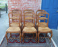 Set of 6 French Antique Louis XV Oak Dining Chairs Rush Seats