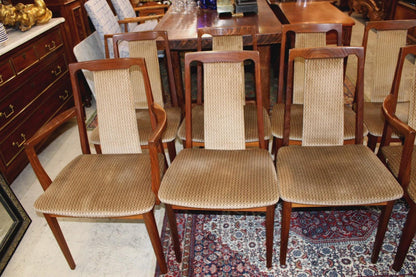 Set of 8 Mid Century G Plan Teak Wood Upholstered Dining Chairs