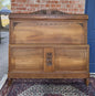 French Antique Art Deco Walnut Full Size Bed | Carved Headboard | Rails & Slats | 1920s–1930s