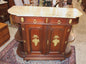 French Antique Marble Top Louis XVI Mahogany Sideboard / Server / Bar Cabinet