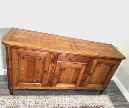 Antique French Louis XVI Maple Sideboard, Provincial Buffet Cabinet, Neoclassical Dining Storage