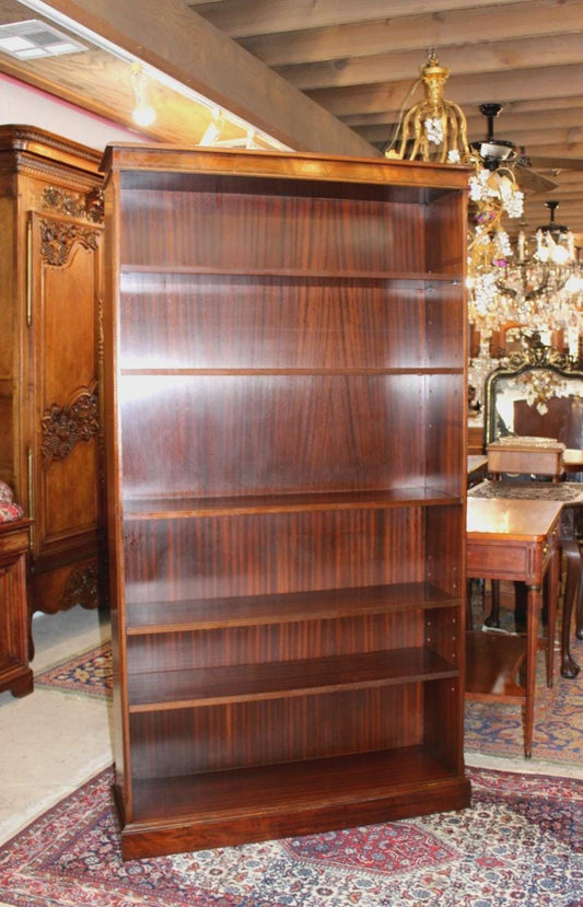 English Mahogany Bevan Funnell Open Bookcase, Vintage Wooden Display Shelving Unit