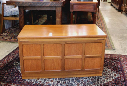 Mid Century Modern Teak Drop Front Bar Cabinet, Danish Modern Liquor Cabinet, Vintage MCM Storage