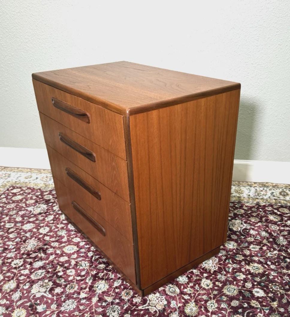 Mid Century Modern G Plan Teak Chest of Drawers, Vintage Danish Style Dresser, MCM Bedroom Storage