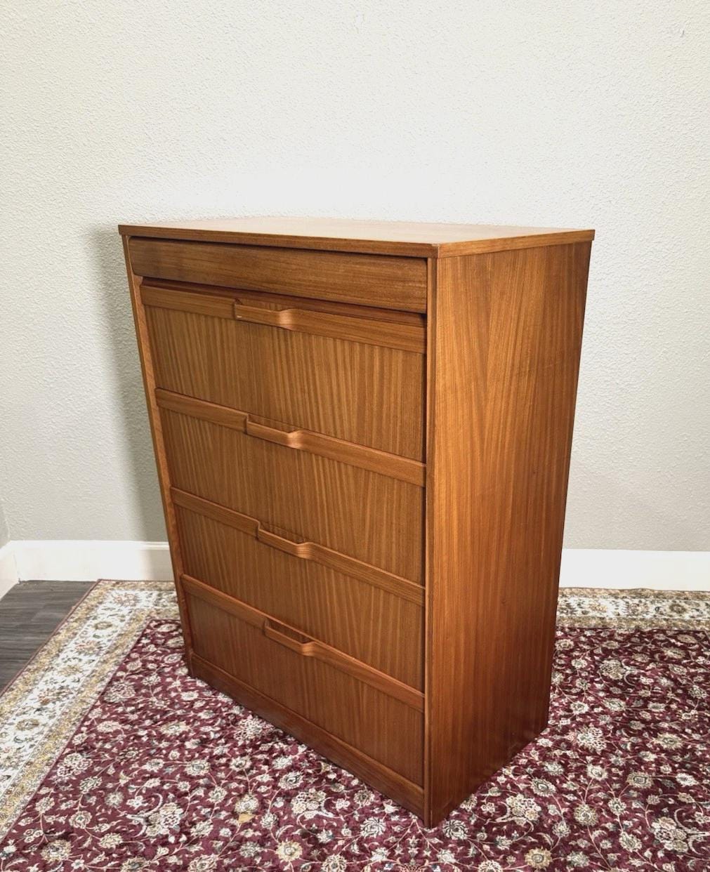 Mid Century Modern Elliotts Teak Chest of Drawers, Vintage Teak Dresser
