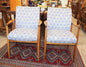 Set of 2 Mid Century Modern Teak Arm Chairs, Upholstered Danish Style Chairs
