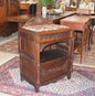 Exquisite French Antique Brittany Nightstand, Hand Carved Walnut Bedside Table with Marble Top