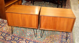 G Plane Mid Century Teak Wood Set of 2 Small Cabinets / Nightstands / Side Tables