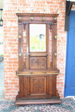 French Antique Carved Walnut Renaissance Hall Tree Stand / Coat Hanger