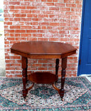 English Antique Mahogany William & Marry Occasional Octagon Table