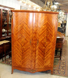 French Antique Inlaid King Wood Napoleon Style 2 Door Armoire