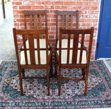 Set of 4 English Antique Oak Jacobean Barley Twist Chairs / New Upholstery