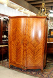 French Antique Inlaid King Wood Napoleon Style 2 Door Armoire